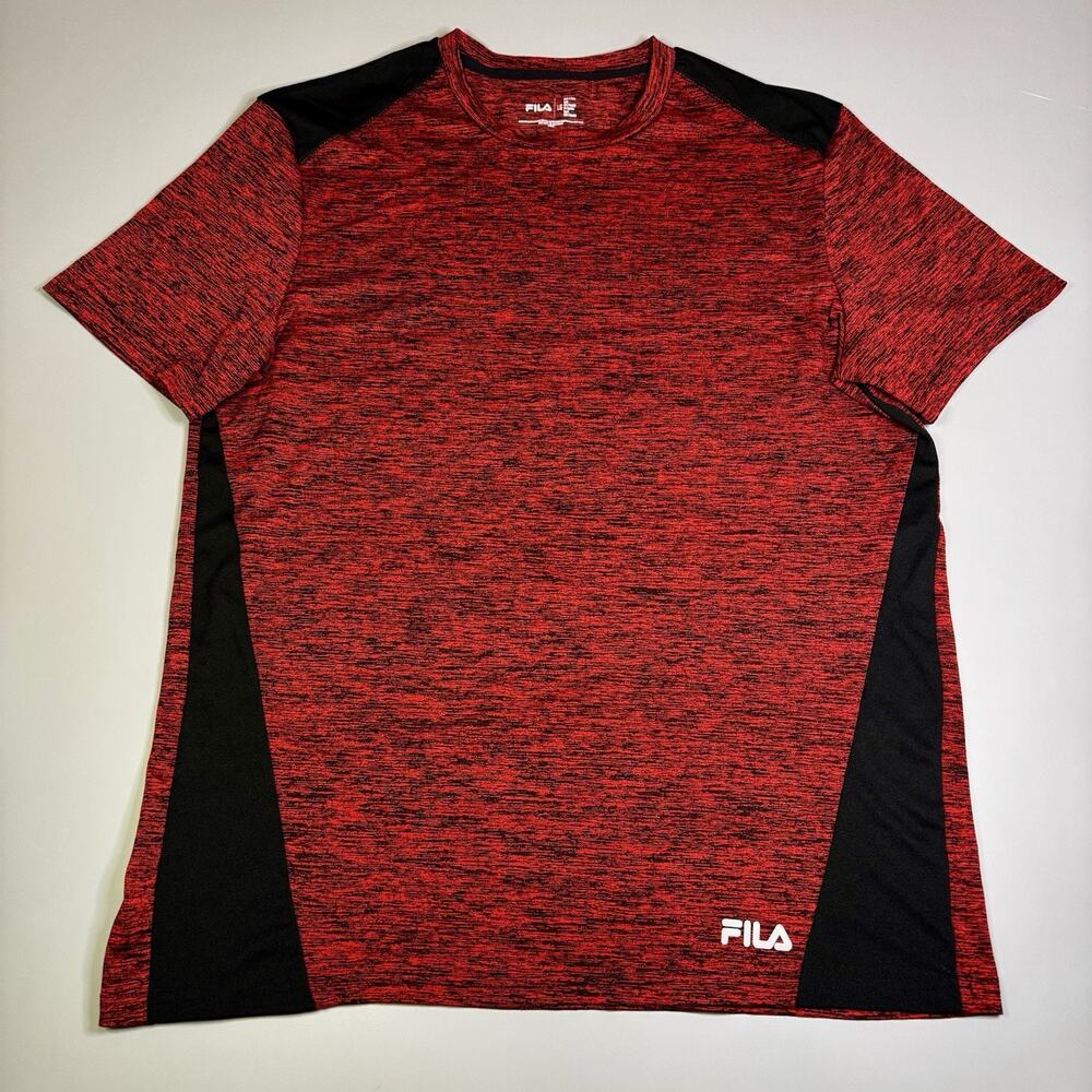 Large Fila Performance Training Men’s T-Shirt - Red With Black Highlights